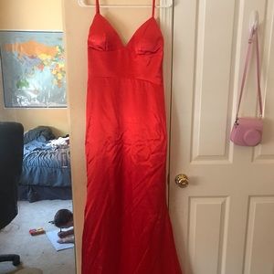 Bright red orange prom dress never worn
